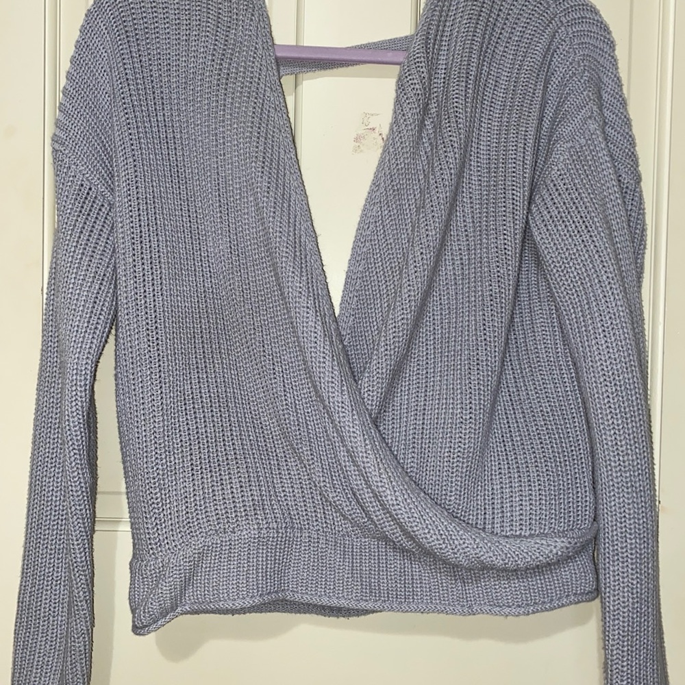 Medium grey surplus sweater with open back